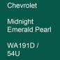 Preview: Chevrolet, Midnight Emerald Pearl, WA191D / 54U.